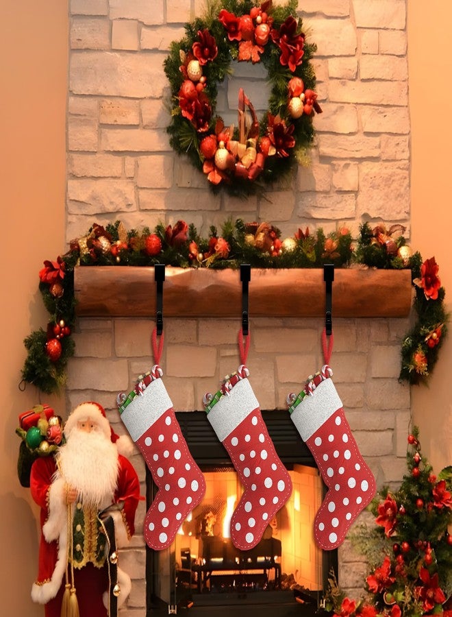 Zanzike Christmas Stocking Holders for Mantle, 4 Pack Black Stocking Hangers for Mantel, Non Slip Stocking Holders for Christmas Decorations, Hanging Mantel Hooks for Fireplace Staircases Wreath Garland Decor - Image 2